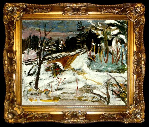 framed  Eric Hallstrom marsvinter, akersberga, ta009-2